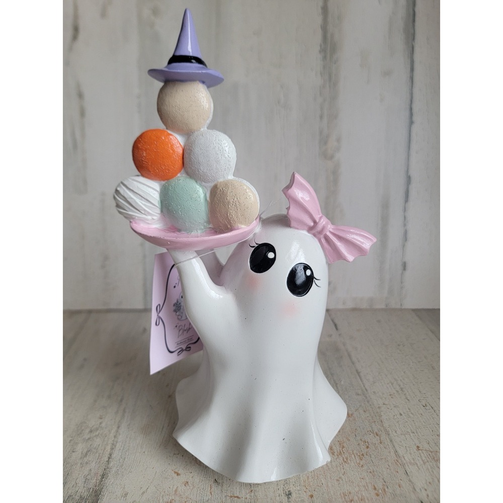 Mystic blush ghost macaroon dessert plate Halloween cute unique home decor
